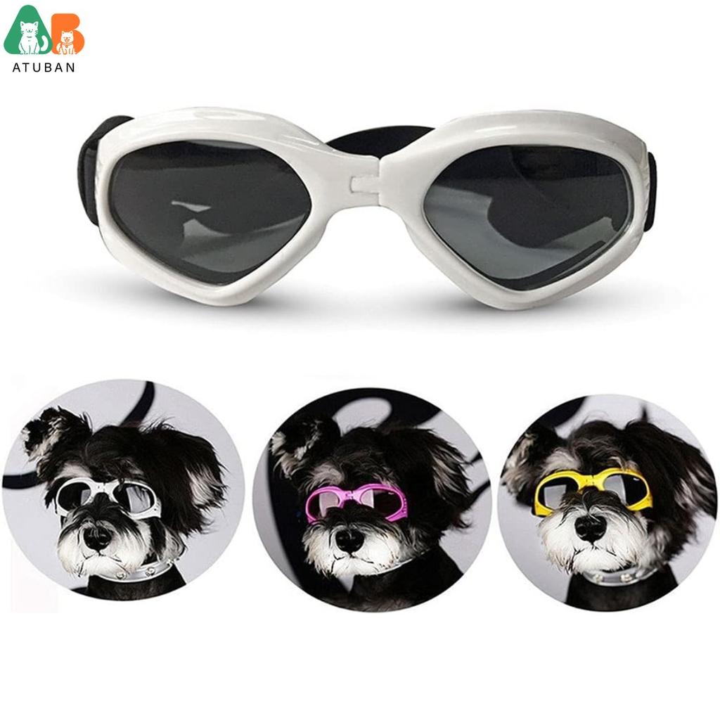 ATUBAN Dog Sunglasses for UV Protection Wind Protection Dust Protection Adjustable Strap Pet Glasses for Snow Beach Motorcycle