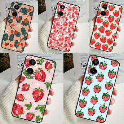Cute Strawberry Case For Realme C67 C55 C53 C51 C35 C33 C31 C30 C25s C21Y GT Neo 5 GT5 9 10 11 12 Pro Plus