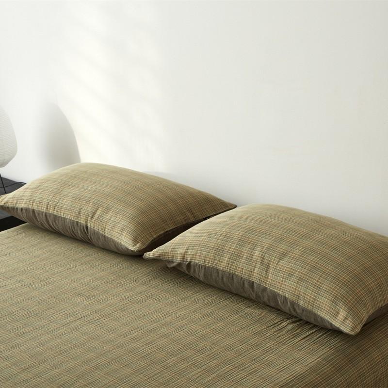 Modern Minimalist Cotton Double Gauze Pillowcases Set Of 2 - 48x74cm 40s Thread Count Woven Jacquard Reactive Dyed