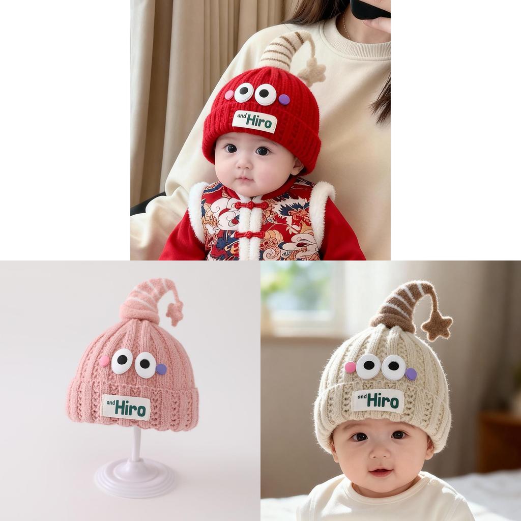 Baby Knit Hat Winter Warm Thick Wool Cap For Newborns And Infants