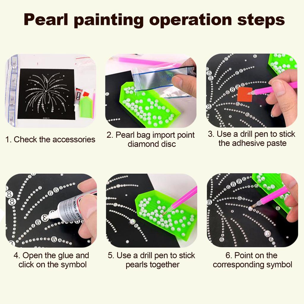 DIY Pearl Paintings Pearls Gem Art Craft with Frame 10.63x10.63in for Adults/Beginners Gift Idea Home Wall Decor