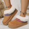 Women's Hairy Mouth Padded Cold Warm Thick Soles Lightweight Hiking Mountaineering Waterproof Non-slip Sports Snow Boots Cotton Shoes