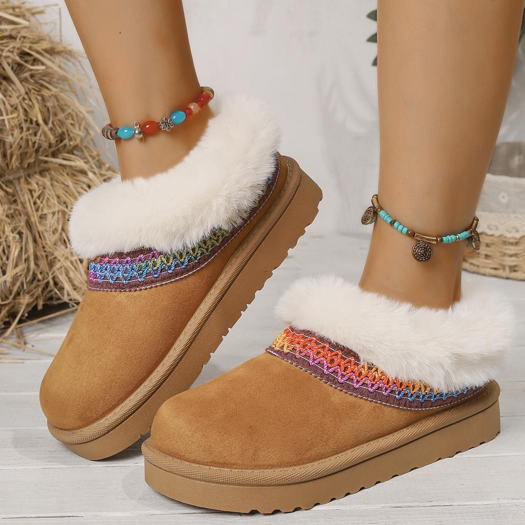 Winter Außenhandel neue gewebte kurze Schneestiefel Damen dicksohlige verdickte gefütterte dicksohlige Baumwollschuhe