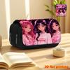Sakura Pink, Girly Purple, Black Joker Mecha 2D Printed Double-Layer Flip-Top Black Pencil Case - Back-to-School Essential Pencil Box, Daily Multi-Fun