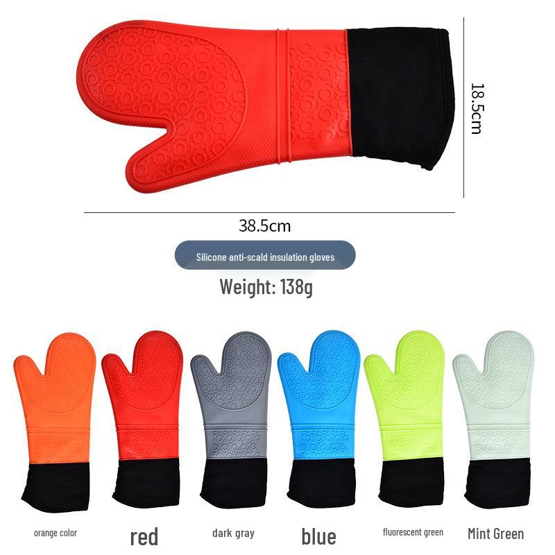 Silicone Heat-Resistant Non-Slip Oven Gloves for Kitchen Baking