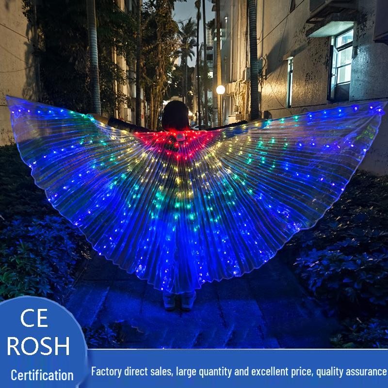 LED Luminous Butterfly Wings - Belly Dance, Fairy Costume, Catwalk Fluorescent Cloak