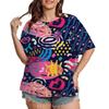 Funny Graffiti Printed 3D Printed Women's Trendy Round Neck Short Sleeved T-shirt