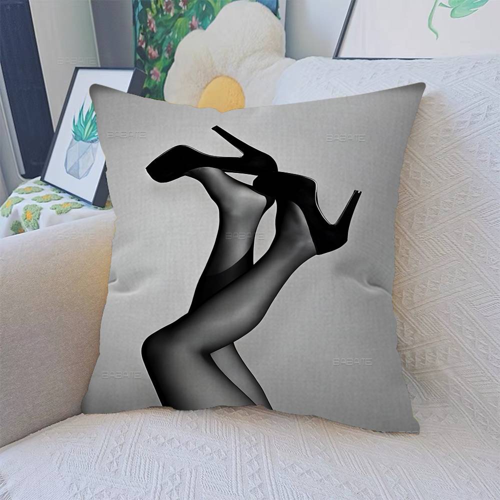 Black and White Sexy Girl Pillow Cover for Bedroom Room and Living Room Sofa Decorative Cushion Cover