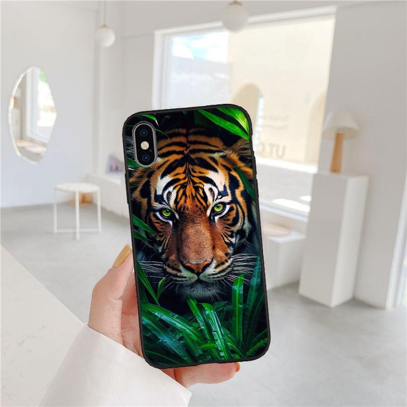 FM3 Tier Wolf Tiger Löwe Soft Shell Handyhülle für iPhone 16 15 14 13 12 Pro Max Plus Mini