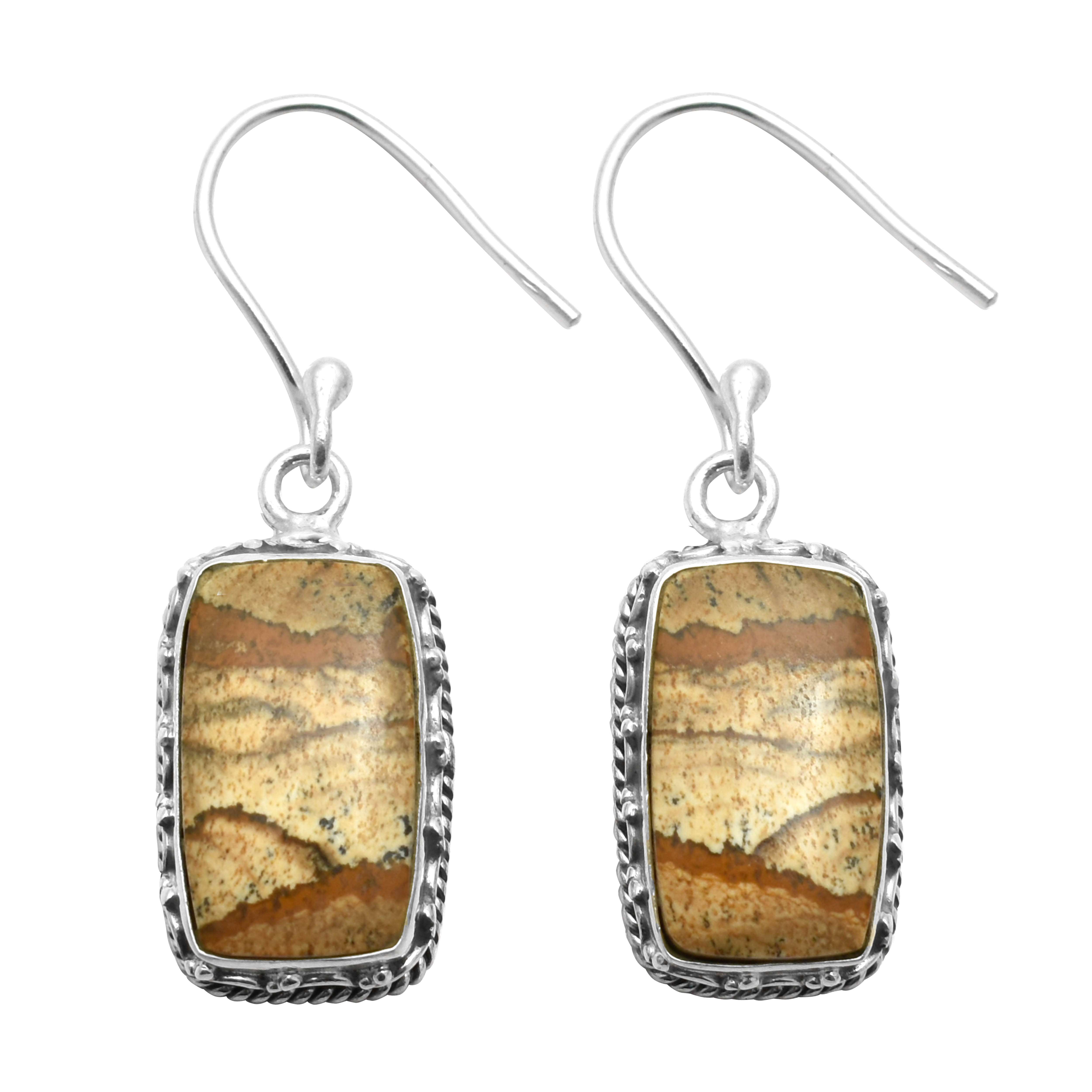 

Серьги с изображением яшмы, твердые серьги из стерлингового серебра 925 пробы, серьги ручной работы, ювелирные изделия, подарок для женщин и девочек, E-3356