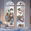 9 Stück/Set Weihnachten Statisch haftende Aufkleber Fensteraufkleber Weihnachtsmannszene Festliche Fensteraufkleber Weihnachts-Heimparty-Dekor