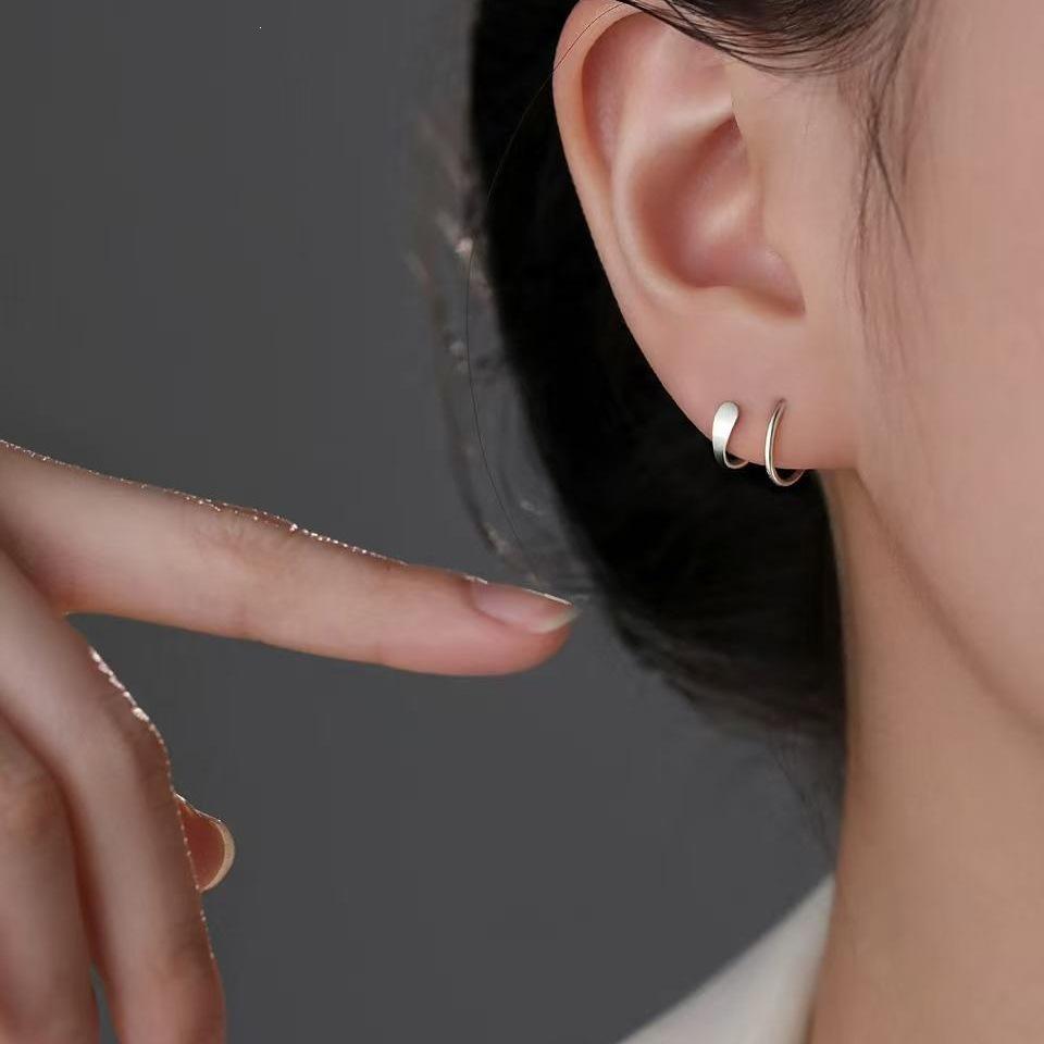 925 Sterling Silver Wave Spiral Stud Earrings for Women - Lightweight Luxury Design, New 2026 Trend