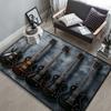 Elektrische Gitaar Vloerkleed, Zwaar Metalen Grijs Print, Moderne Woondecoratie, Antislip Vloermat, Stijlvol Woonkamer Accent