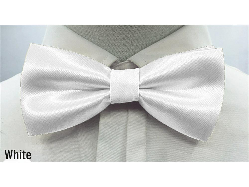 Men's Solid Color Double Layer Bow Tie - Poly Silk, Korean & British Style, Red/Black, Wedding & Best Man Accessory.