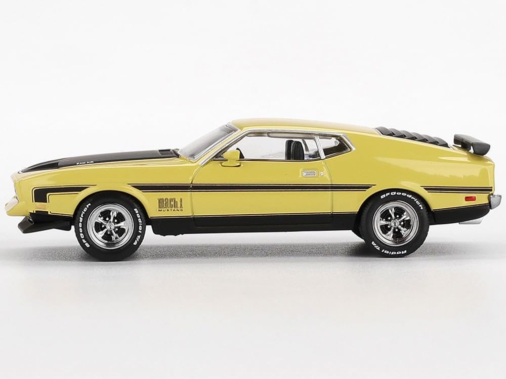 Sunrich MINI GT Ford Mustang Mach 1 1971 Grabber Yellow Blister Packaging Finished Model 1/64 (Left-Hand Drive) MGT01139-BL