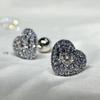 2026 New Trend Fine Jewelry Set Charming Heart Crystal Fashion Stainless Steel Necklace Earrings As a Anniversary Gift for Women