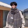 Thicken Men's Plaid Scarf Korean Checkered Scarf High Quality Winter Plaid Scarf  Males