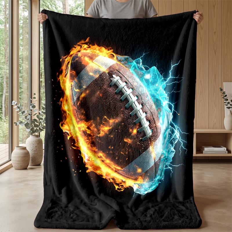 Electric Football Fire 3 Theme blanket Lightweight Warm Flannel Blanket Decorative Throw Blanket for Home Decoration
