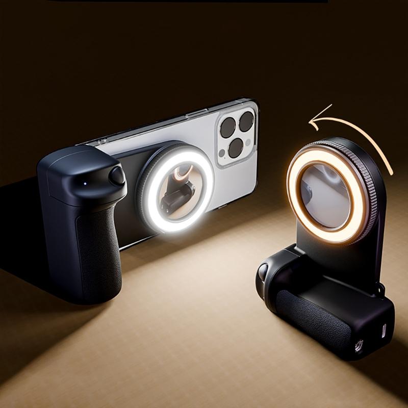 Magnetic Phone Grip Bluetooth-compatible Shutter Camera Handle Selfie Stabilizers With Fill Light For Mobile Phone