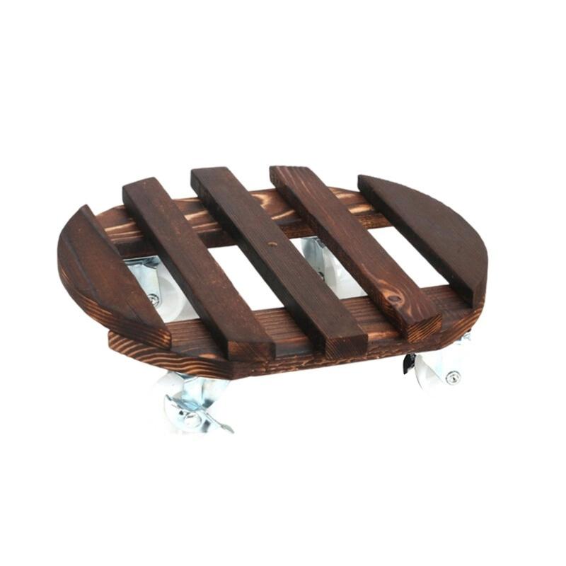 Mehrfach verwendbare Outdoor-Holzpflanzgefäßbasis Schwenkrad-Design Wetterfeste Konstruktion Für mühelose Pflanzenbewegungen