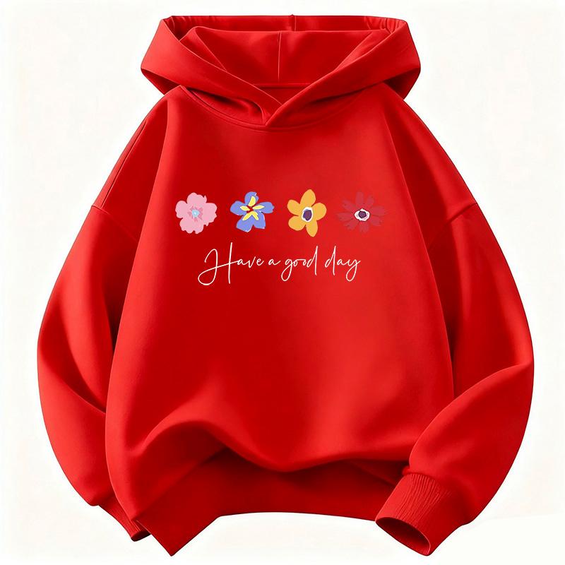 Have A Good Day Flower Design Hoodie Kids Children's Sweatshirt Hoody Casual Hoodies for Boys Girls Clothes