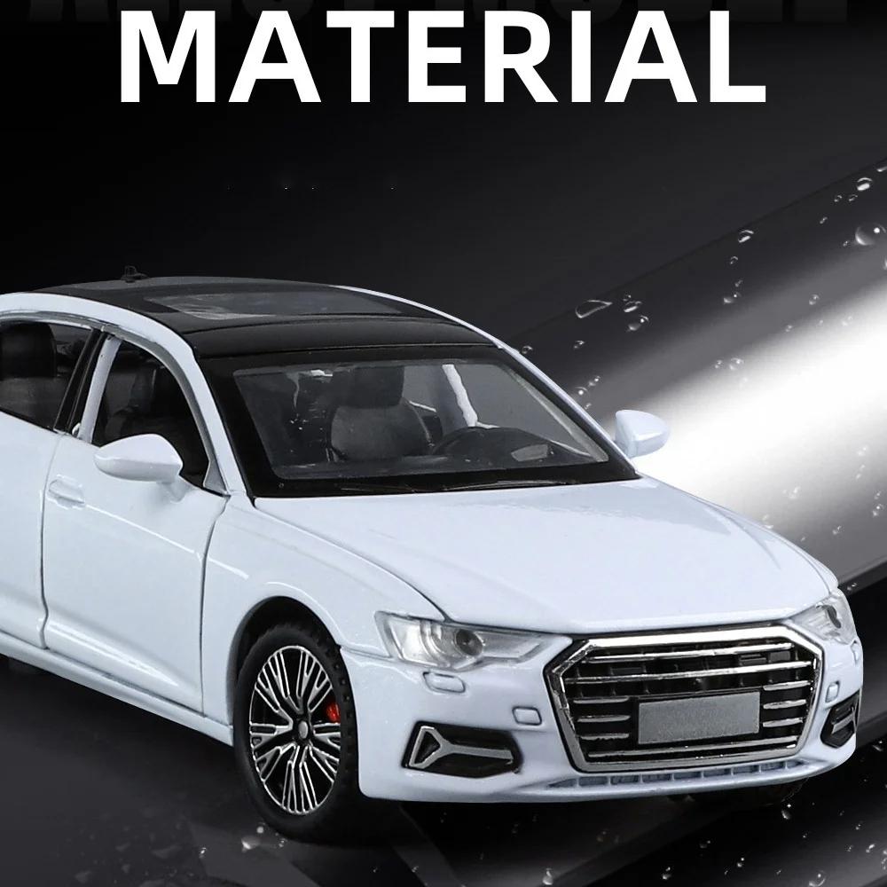 Maßstab 1/32 A6L Legierung Maßstabsmodell Diecast Metall Miniaturmodellauto Sound und Licht Rückzug Kinder Spielzeugauto Fahrzeuge Geschenke