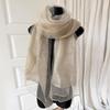 Solid Color Silk Scarf Long Hijab Scarf Fashion Warm Shawl  Autumn and Winte