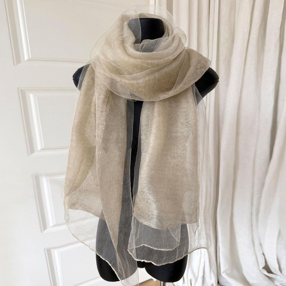 Solid Color Silk Scarf Long Hijab Scarf Fashion Warm Shawl Autumn and Winte