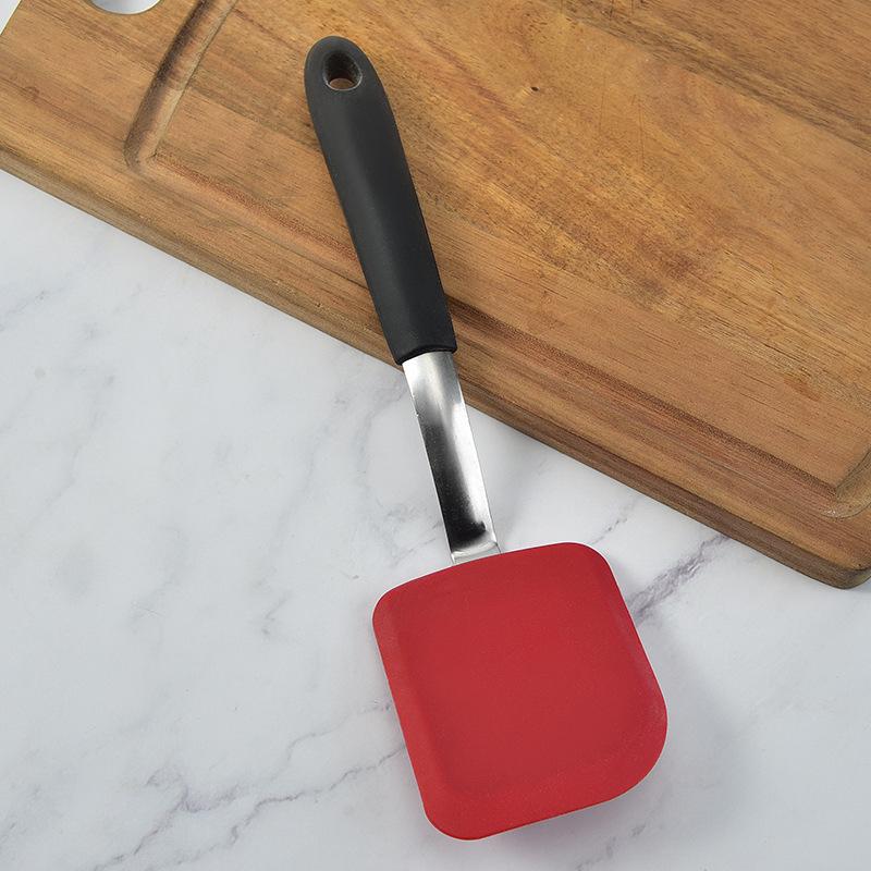 Stainless Steel Handle Silicone Frying Spatula - Mini Stir-fry Kitchen Utensil