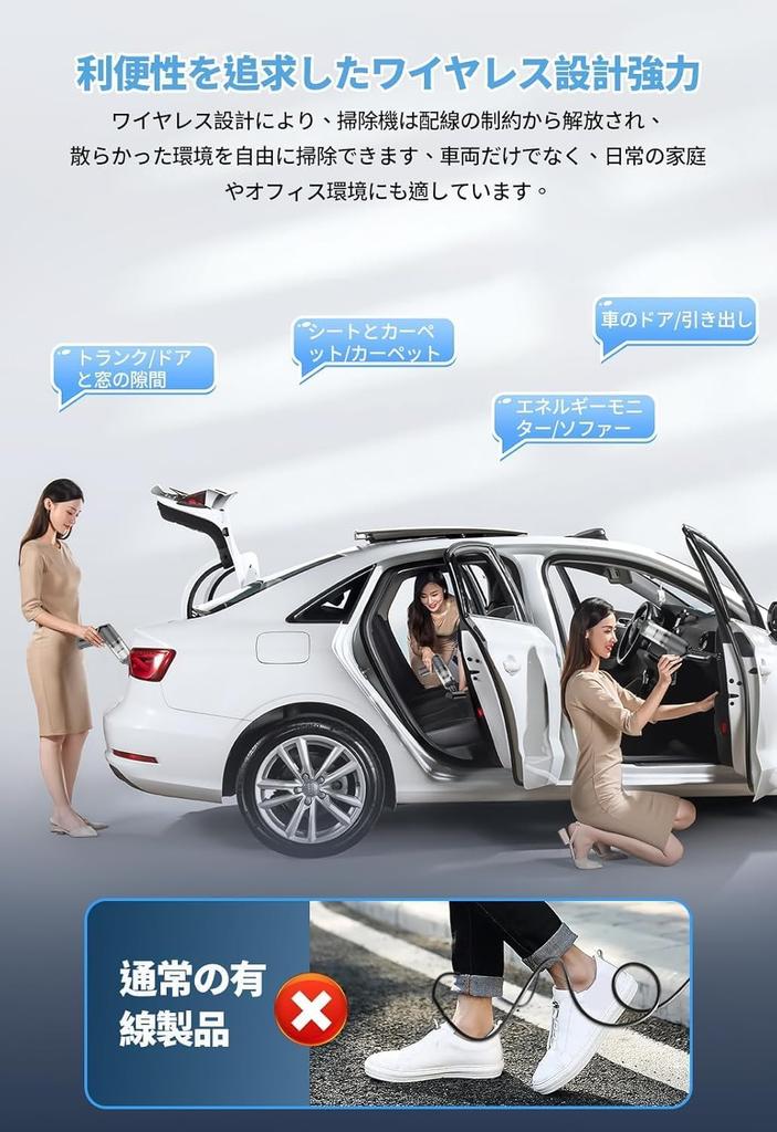 DAYUIRA Handheld Vacuum Cleaner Powerful Car Vacuum 5 4000mAh USB for Keyboard Furniture Car Interior Home Commercial Includes Japanese Instruction