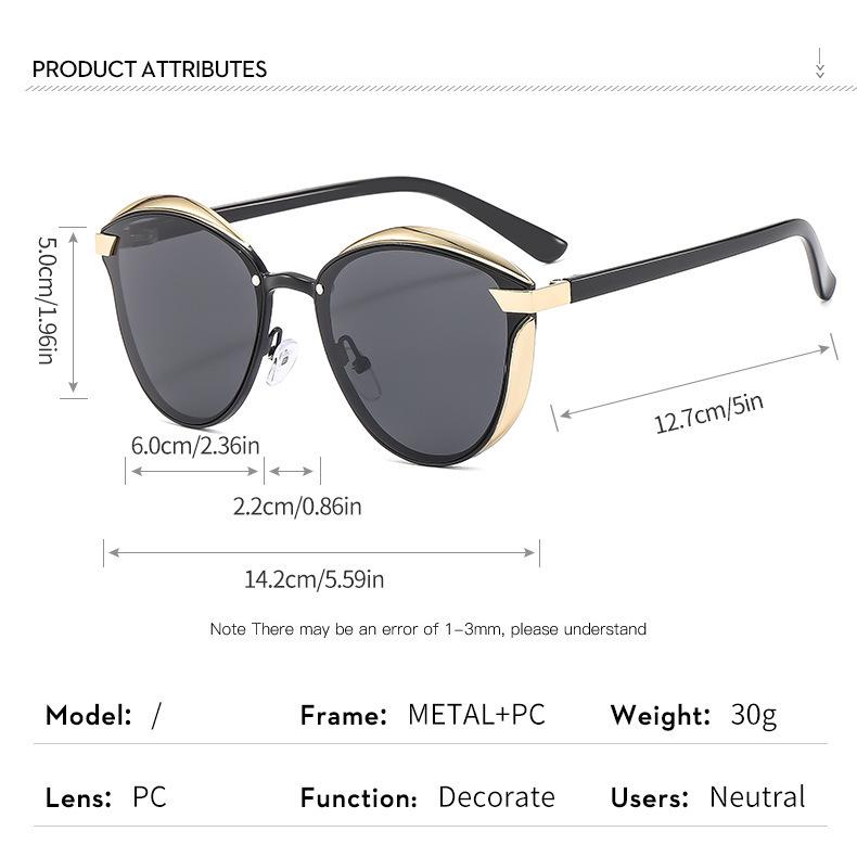 Round Anti-UV Colorful High-End Fashion Sunglasses