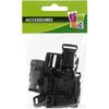 Créacord - Plastic Clip Clasps (ideal Créacord) 4x2cm Black X10