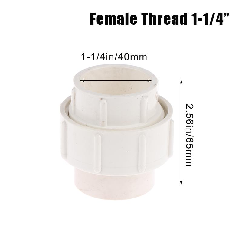 1Pc 1/2" 3/4" 1" &1 1/4"&1 1/2"Double Female Thread PVC Garden Watering Irrigation Fitting Connector Fish Tank Detachable Joint