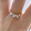 Luxuriöser Exquisiter Unregelmäßiger Wassertropfen Fransen Zirkon Verstellbarer Ring für Damen Tägliches Tragen Besuche bei Abendessen Geschenk
