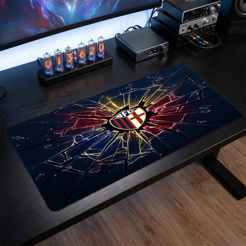 Bologna FC Theme Pattern Mouse Pad, Soccer Logo Design XXL Gaming Desk Mat Non-Slip Computer Mouse Pad