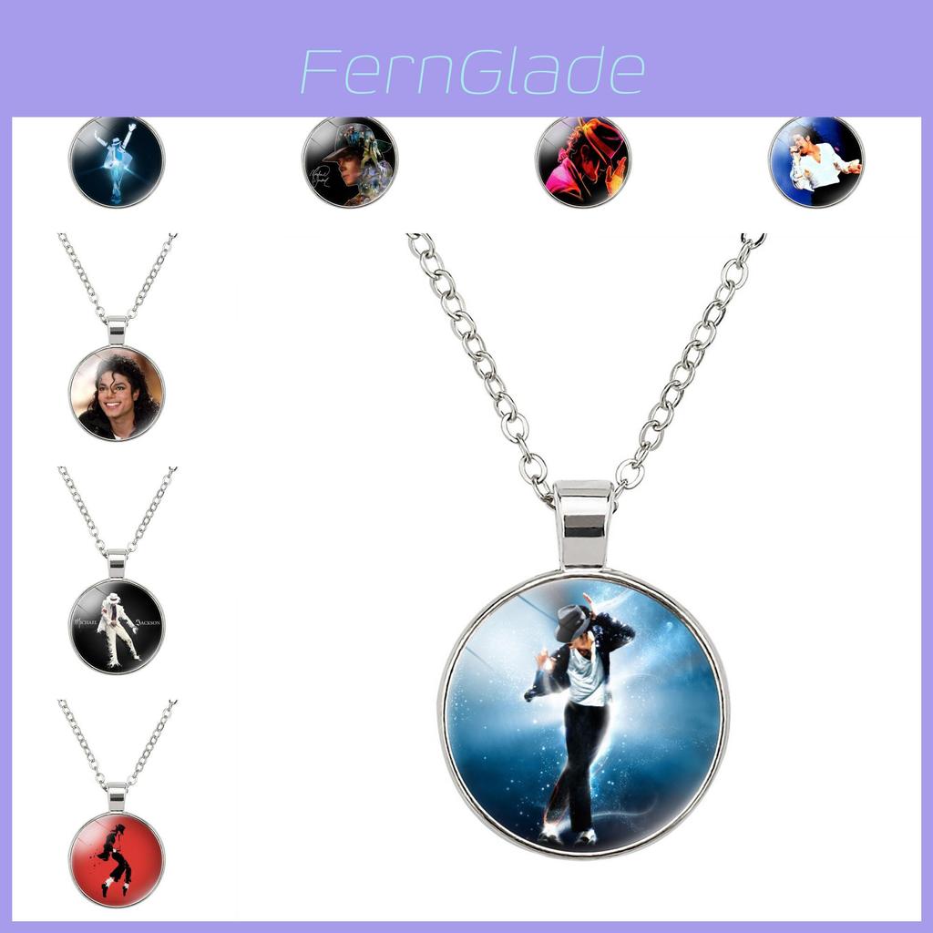 Elegant Michael Jackson Time Gem Pendant Necklace With Alloy Charm 51-80cm Long