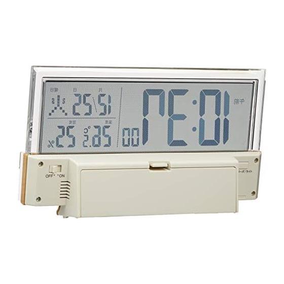 Seiko Clock Table Clock Alarm Clock Radio Digital Calendar Temperature and Humidity Display See-through LCD Light Brown Wood Grain Pattern Body Size:
