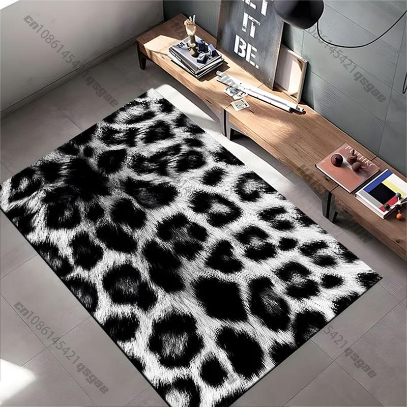 Leopard print animal fur carpet Yoga living room room decor children's crawling mat doormat area rug games mat