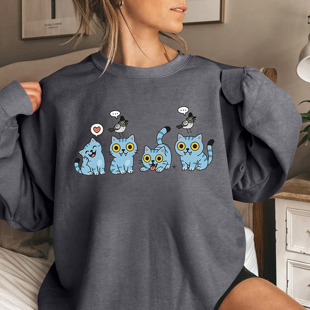 Women's Fashion Casual Long Sleeve Printed Round Neck Sweatshirt Top