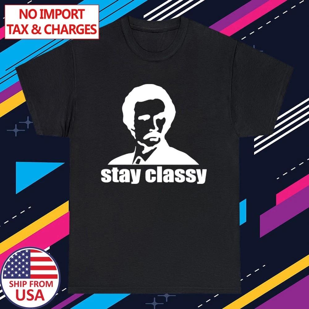 

Ron Burgundy Stay Classy Men s Black Size S-5XL M