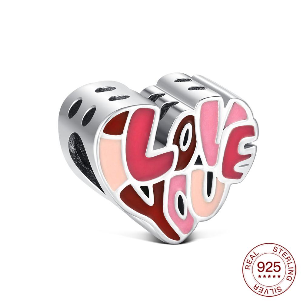 Copper Heart Series Beaded Family Lover Charms Jewelry Making For Original Bracelet Women'S Fashion Jewelry Gifts