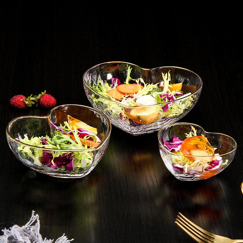 Japanische Kreative Schüssel Ins Obstsalat  Klares Herz  Kristallglas  Buntes Dessert Dinner-Set  Pinke Küche
