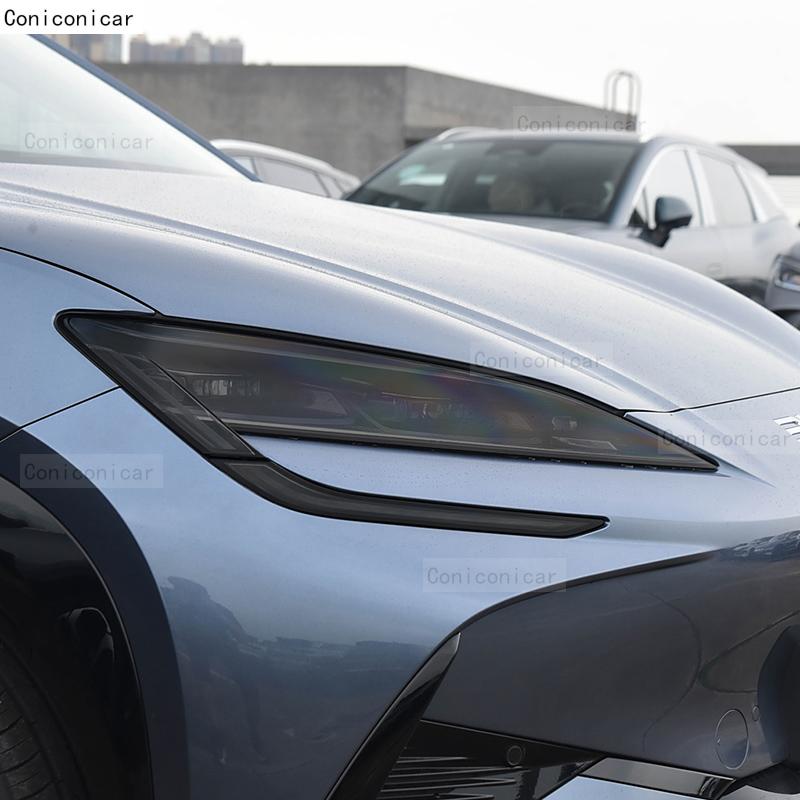 For BYD Sealion 07 2024 Car Headlight Smoked Black TPU Protective Film Front Light Tint Change Color Cover Sticker Accessories