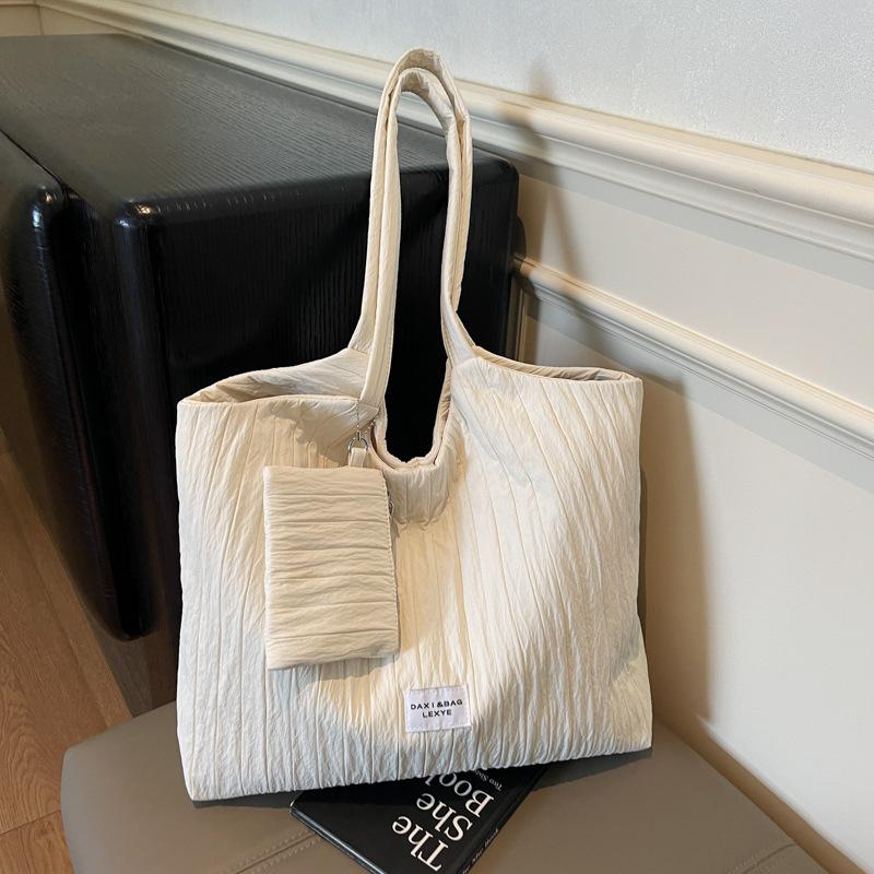 Canvas Bag Korean Lazy Style Underarm Bag Women's 2025 New Simple Casual Tote Bag Versatile Shoulder Bag