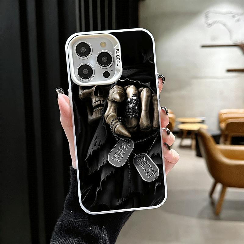 Grim Reaper Skeleton Funny Style Soft Phone Case for iPhone 15 16 17 Pro Max 17Air 16E 14 Plus 13 12 Mini Shockproof Cover Back