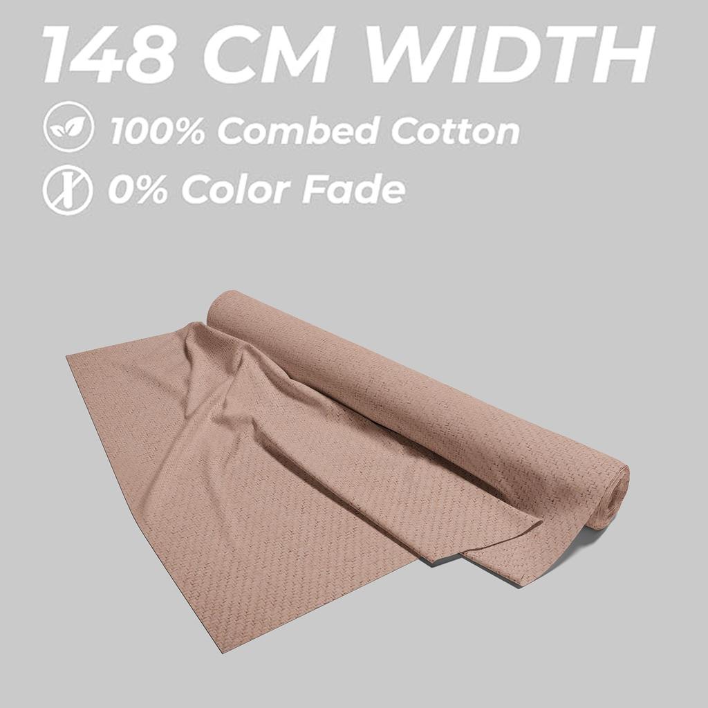 Beige 100% Cotton Yarn-Dyed Flannel Fabric – 425 GSM, 148 cm Wide – Perfect for Jackets, Shirts, and Upholstery