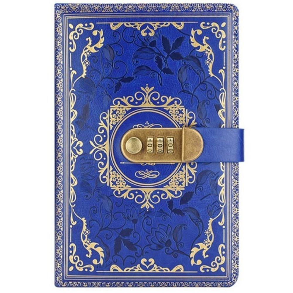 Papperstjocklek Kombinationslås a5 Journalanteckningsbok Med Lås a5 Retro Lösenordsbok Student