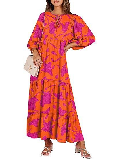 2023 Autumn New Independent Station Hot-selling Geometric Printing Bubble Sleeve Dress Street Fried Street Large Size Women's Clothing