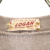 ROGAN 50s 60s Vintage Wool Blend Long Sleeve Lettered Cardigan Gray Men's Used