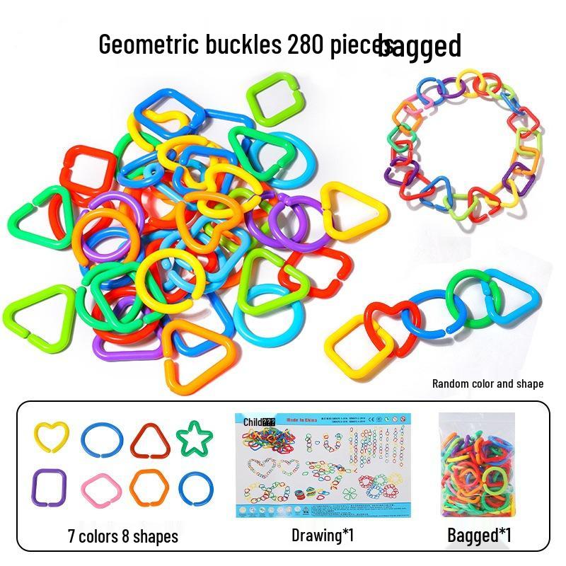 Geometric Chain Buckle Early Education Desktop Toy - Large Building Blocks for Children's Development